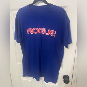Rogue Men's Blue Tee with Red Logo